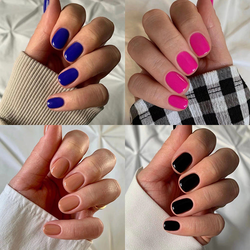 Short solid color nail enhancement patches