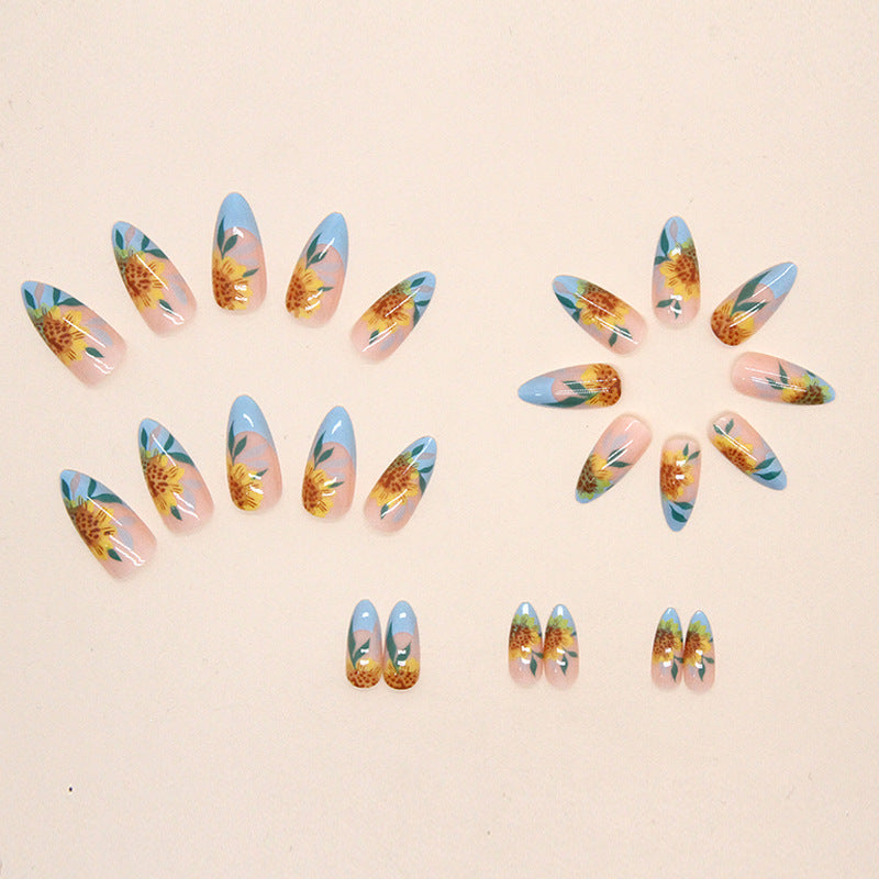 Sunflower Flower Wearing Nail Panel