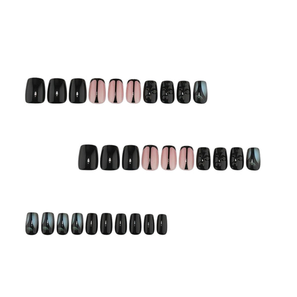 3D minimalist black geometric lines 30 pieces