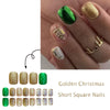 Glitter gold and dark green collide with Christmas tree