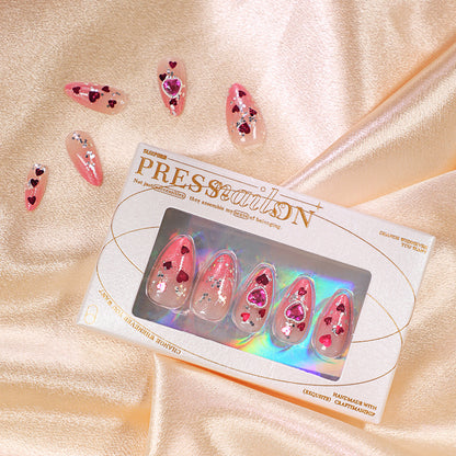 Pink gradient wearing nail plate