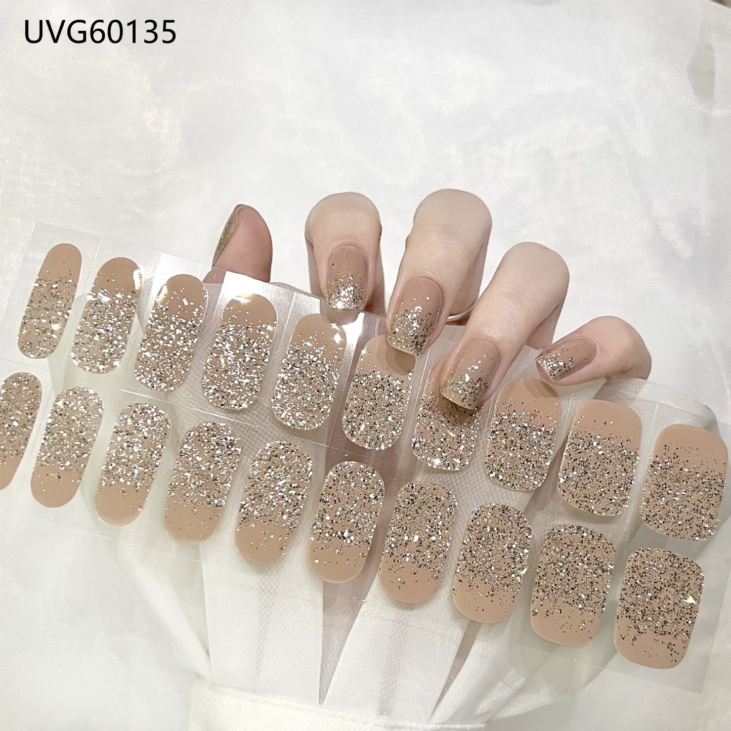 Semicured UV gel nail sticker kit UVG60135