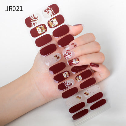 Semicured UV gel nail sticker kit