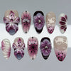 30 pieces of purple 3D flowers