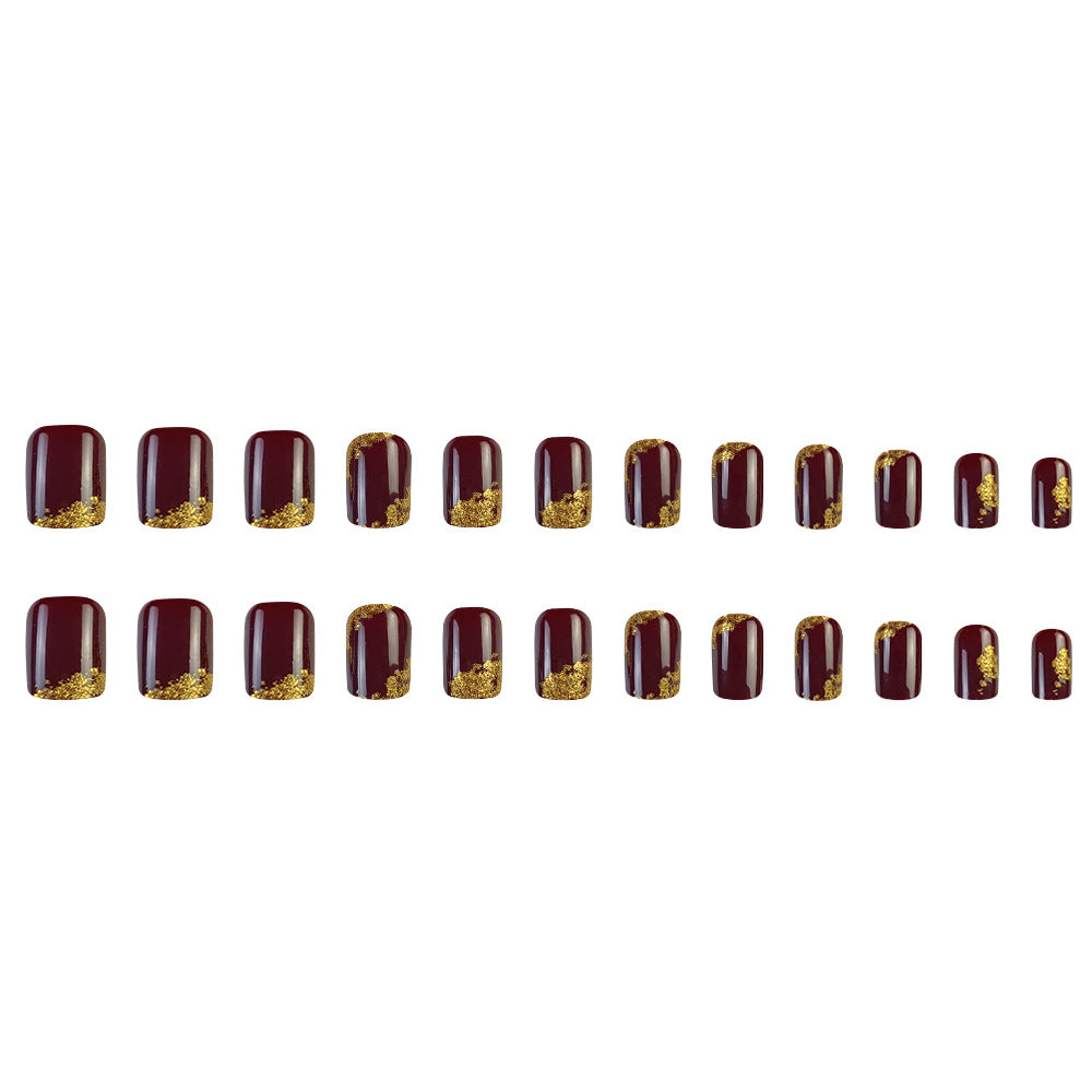 Wine red gold foil