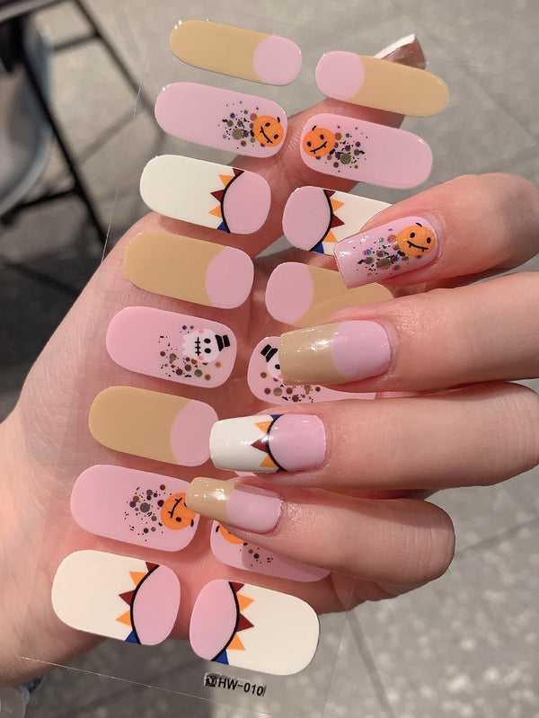 Halloween new nail wraps full stickers