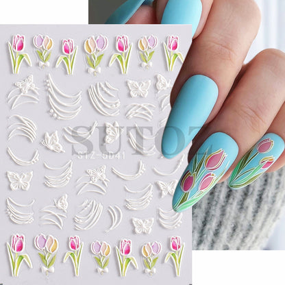 Small Fresh Flower Back Adhesive Patch