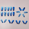 Ice blue iris butterfly press on nail