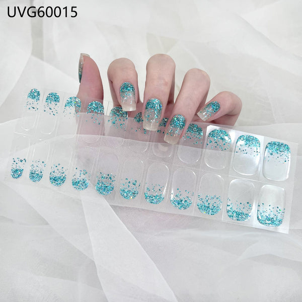 UV gel nail sticker semi-cured