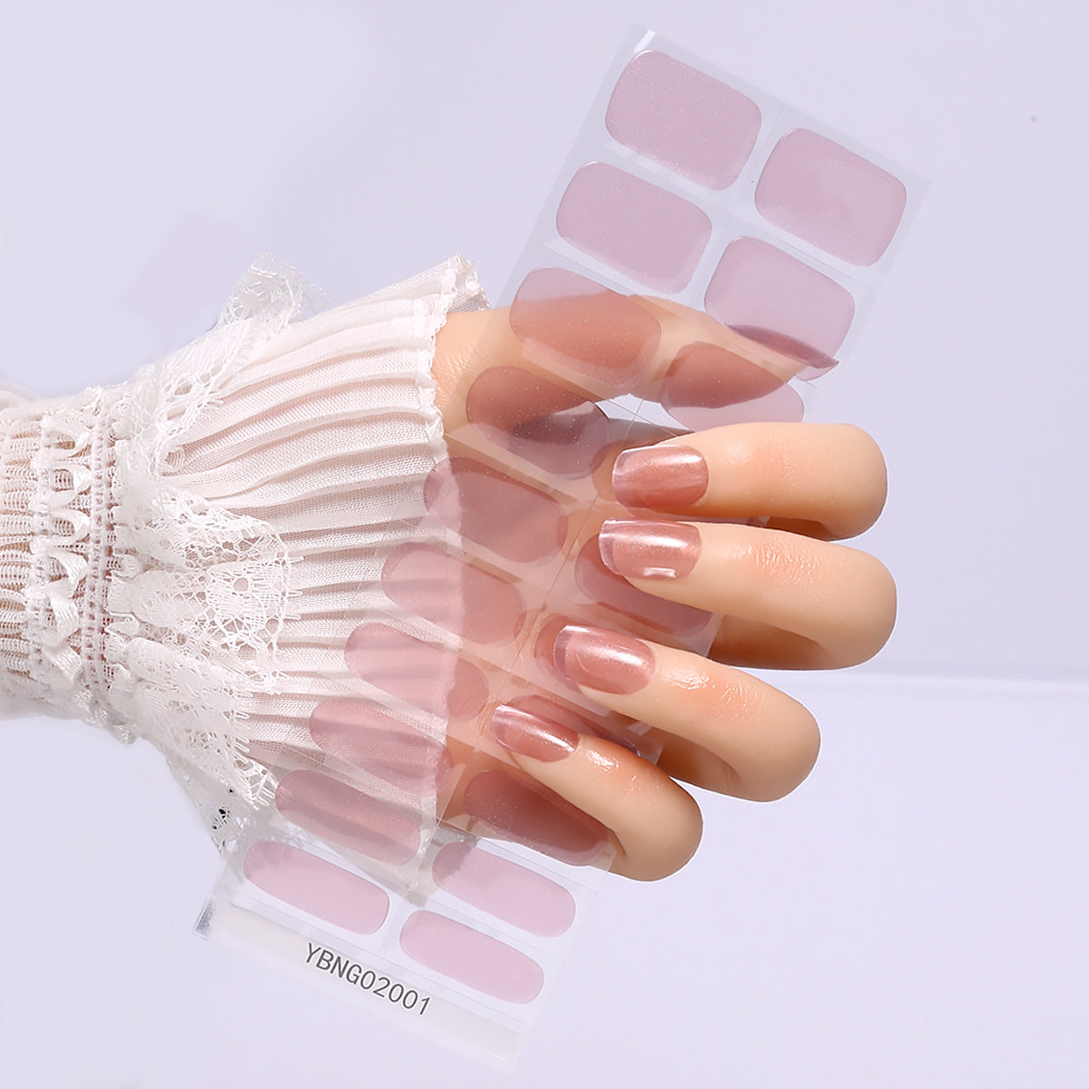 Semicured UV gel nail sticker kit