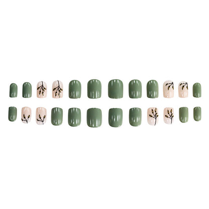 Matcha light green fake nail