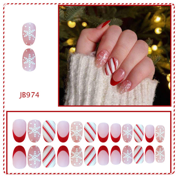 24pcs/Set Press On Nails JB974