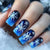 24pcs-set-press-on-nails blue snowflake