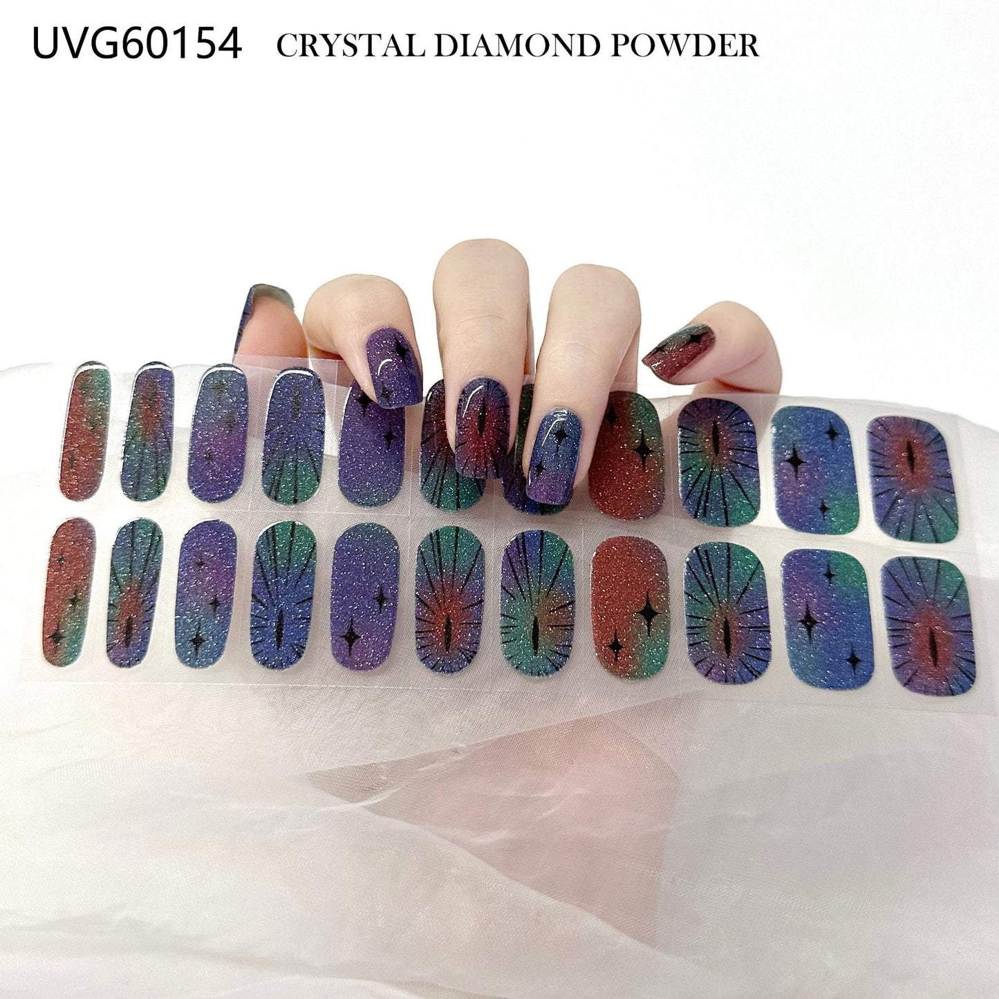 Semicured UV gel nail sticker kit UVG60154