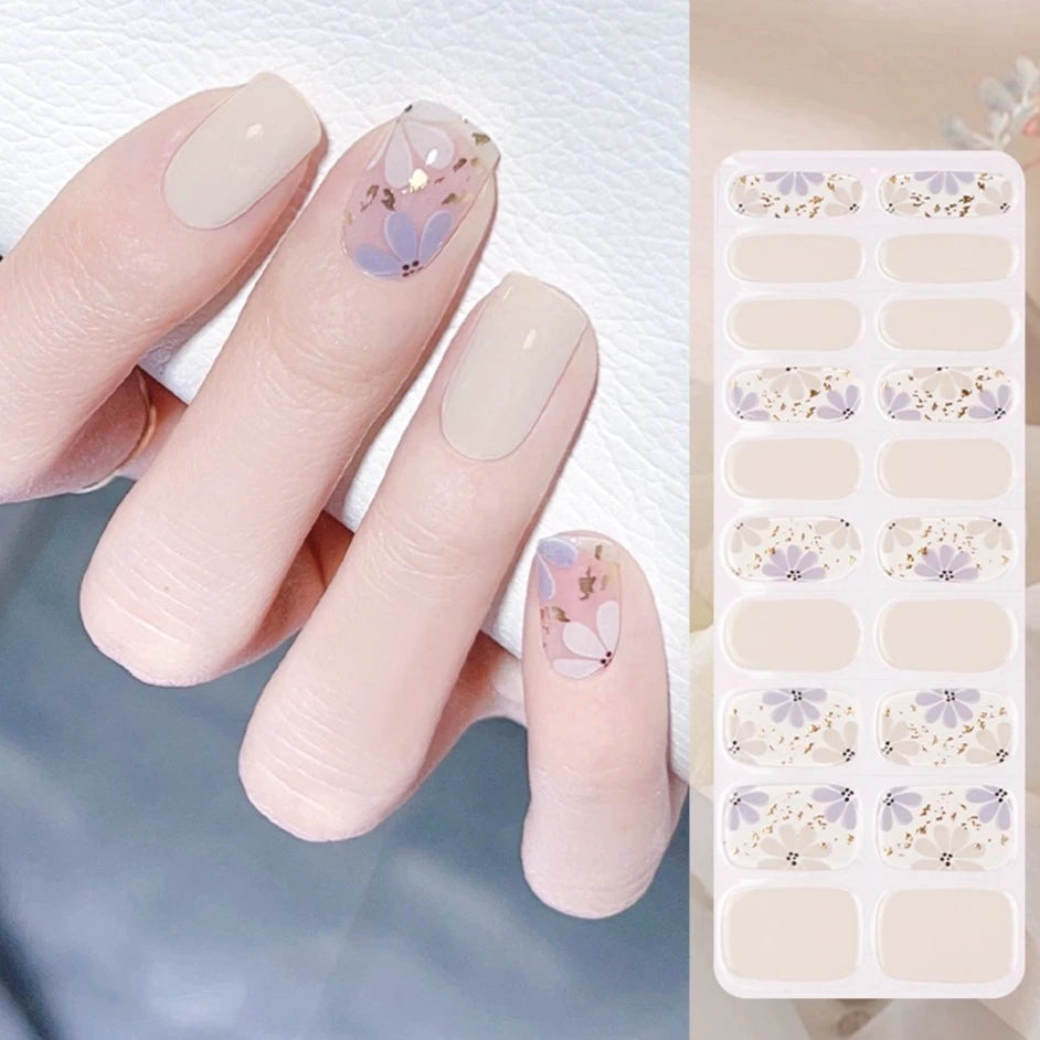 Semicured UV gel nail sticker kit