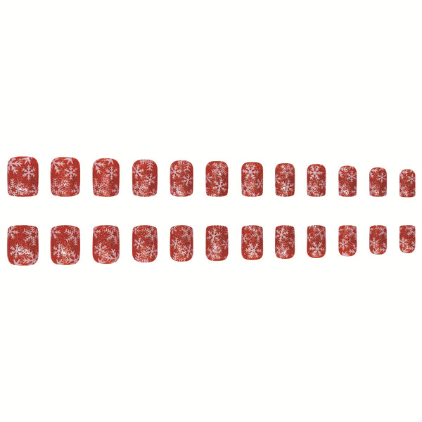 Snowflake design fake nails