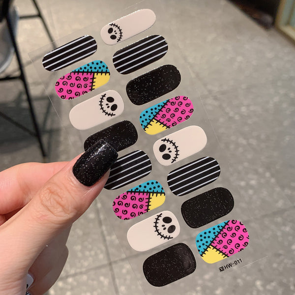 Halloween new nail wraps full stickers