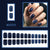 Dark blue leopard print press ons