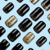 Golden glitter manicure