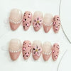 30 pieces pink pearl leopard print