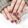 26 finger solid color cat eye no-bake manicure sticker