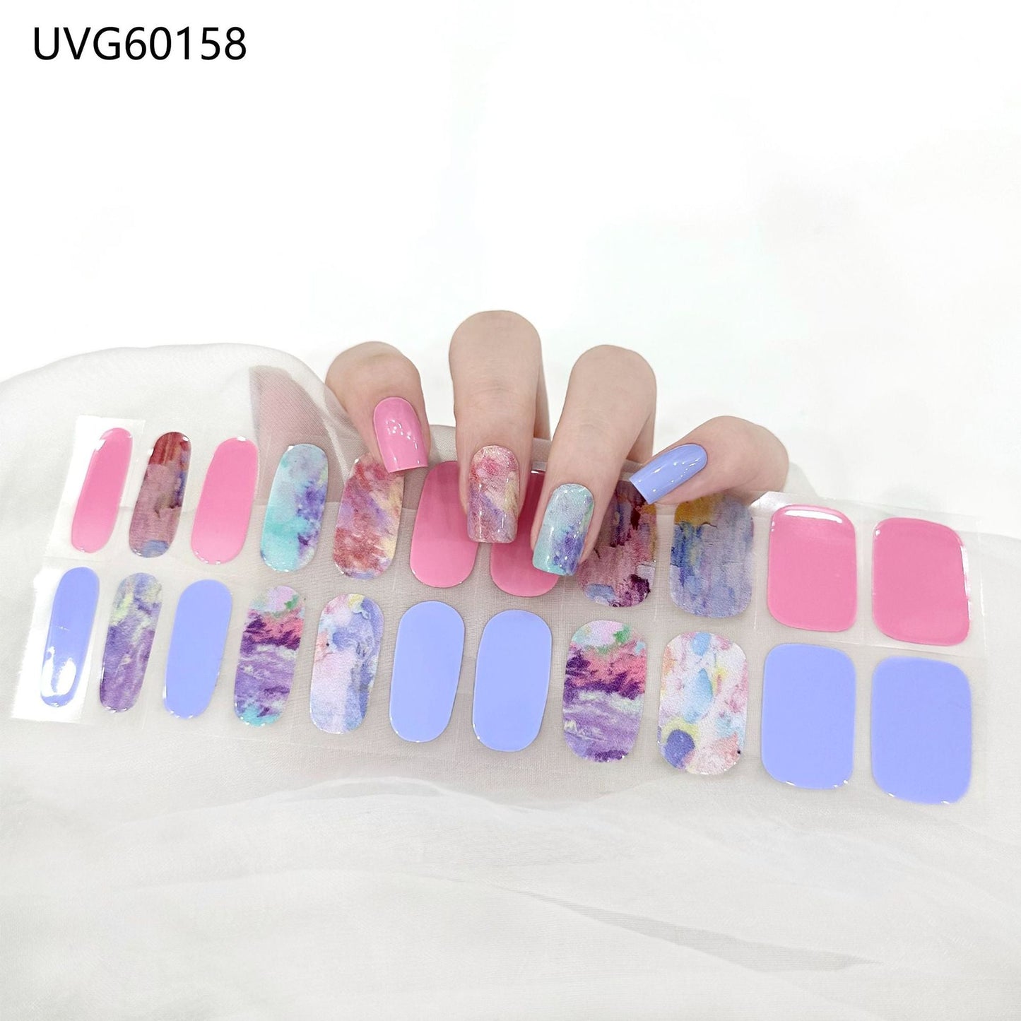 Semicured UV gel nail sticker kit UVG60158