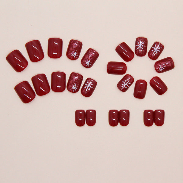 Ankara red fragments sparkling snowflakes