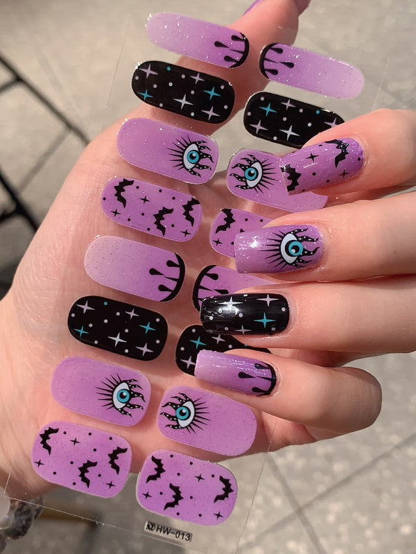 Halloween new nail wraps full stickers