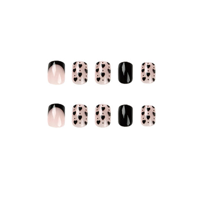 Black Border Black Little Love fake nail