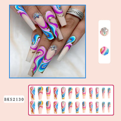 Water ripple fake nails