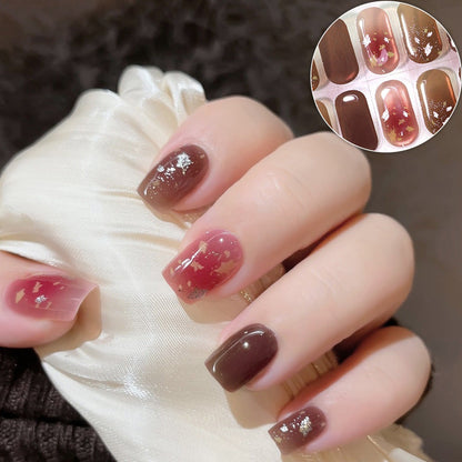 Semicured UV gel nail sticker kit