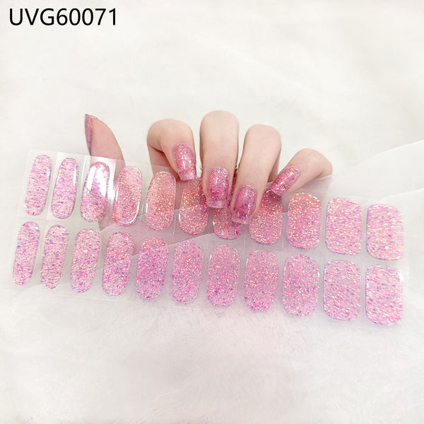 UV gel nail sticker semi-cured