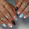 Blue brown polka dot