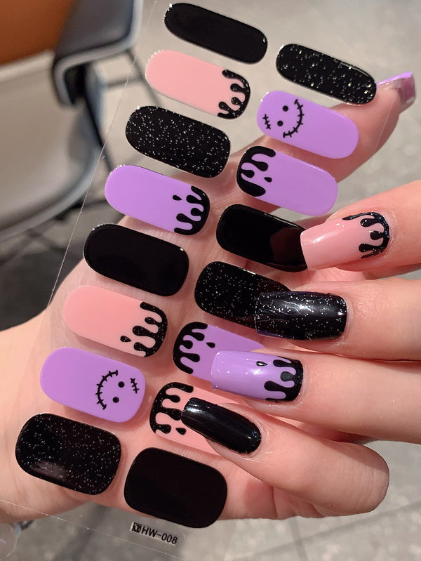 Halloween new nail wraps full stickers