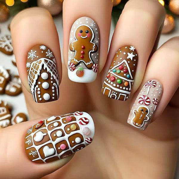 Snow manicure Christmas decoration snowman