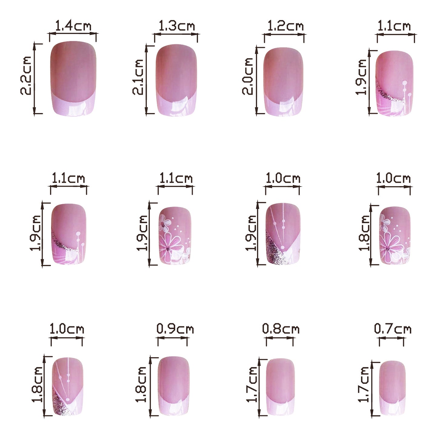 24pcs/Set Press On Nails