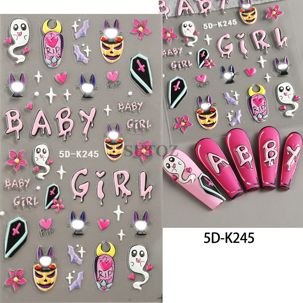 5D Nails Art Stickers Self-Adhesive Nails Decals