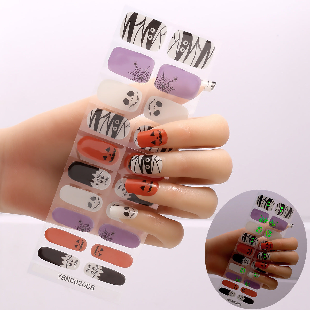 Semicured UV gel nail sticker kit