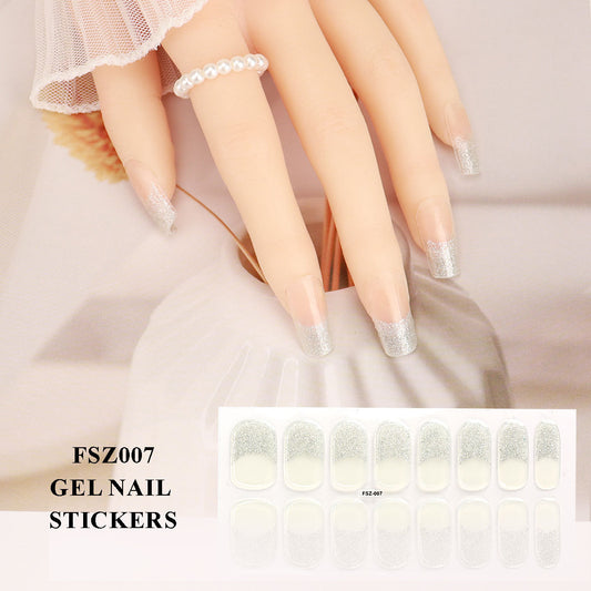 Semicured UV gel nail sticker kit French