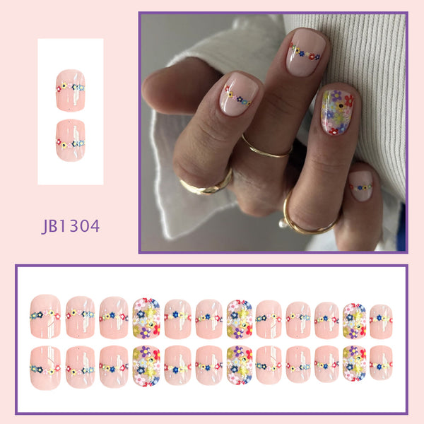 Clear naked pink flower string painting
