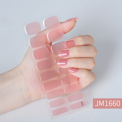 Semicured UV gel nail sticker