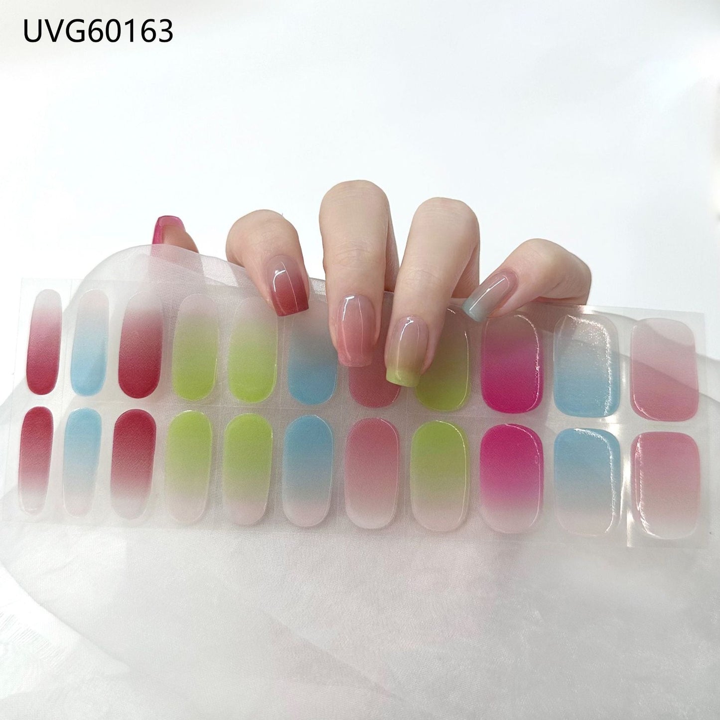 Semicured UV gel nail sticker kit UVG60163