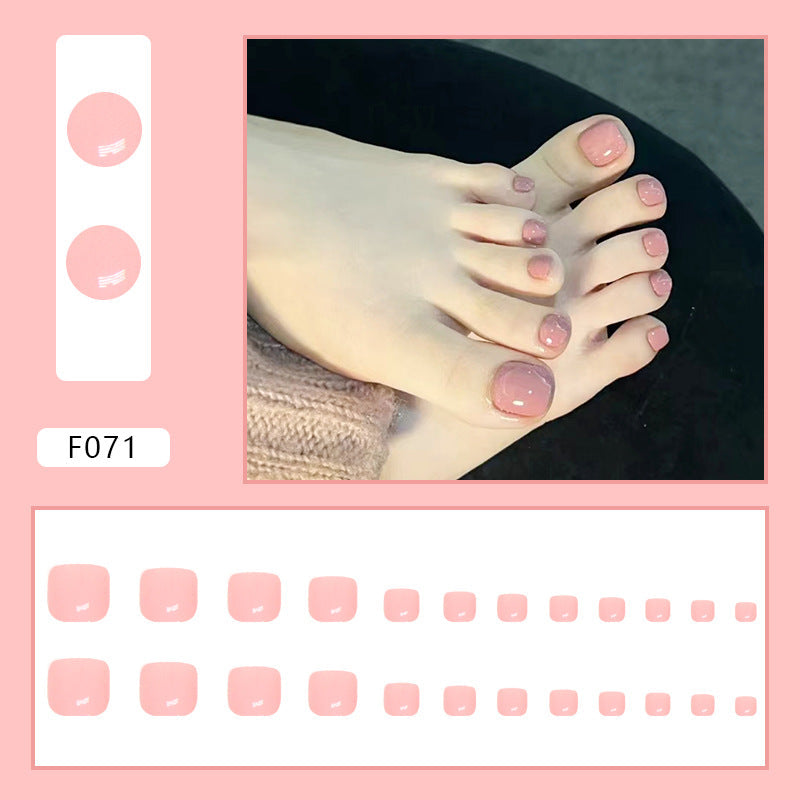 Diamond sparkle ins-style fake nails pedicure F071