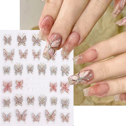 Laser illusory butterfly flower back adhesive patch