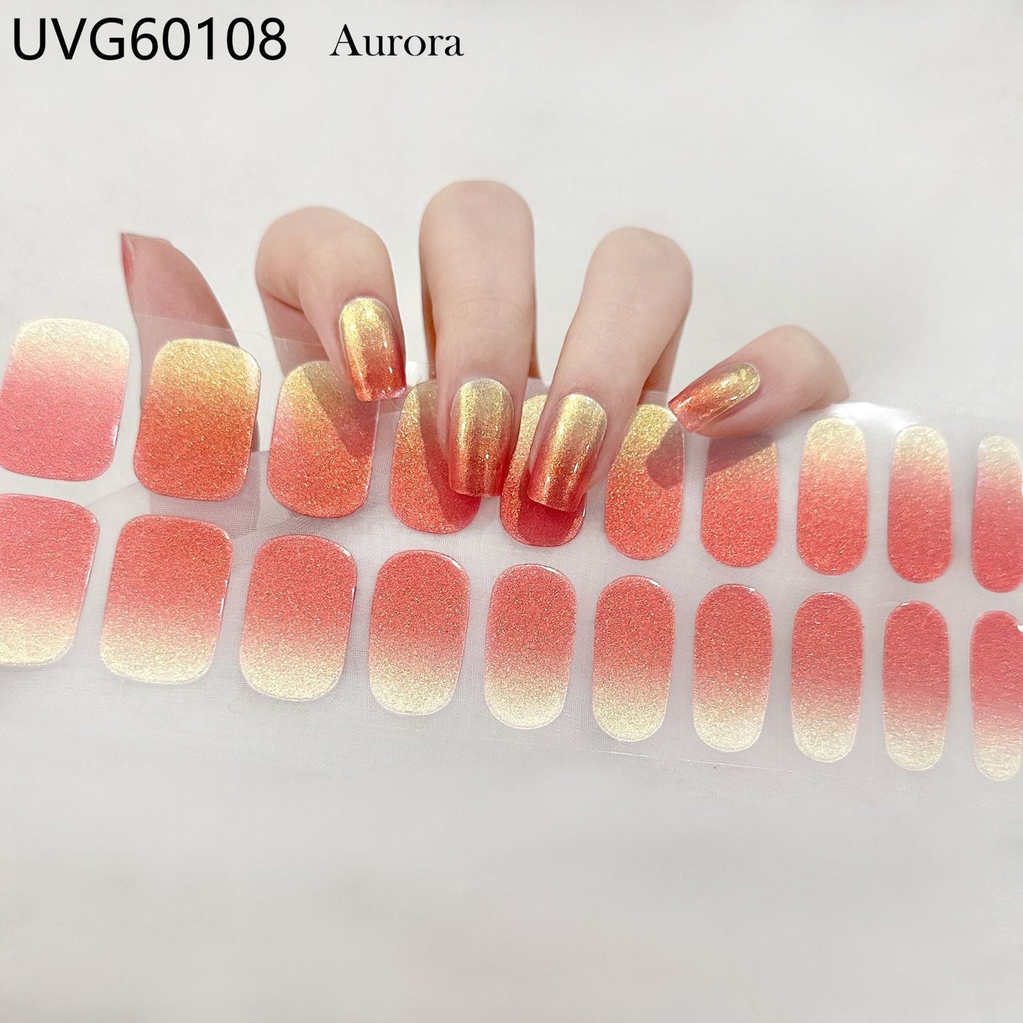 Semicured UV gel nail sticker kit UVG60108