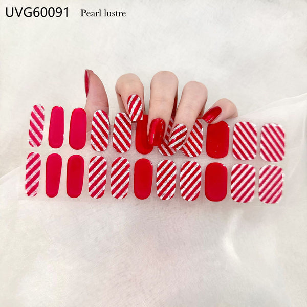 UV gel nail sticker semi-cured