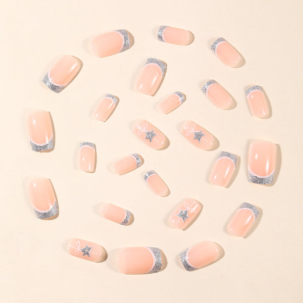 Glitter French Edge Bow