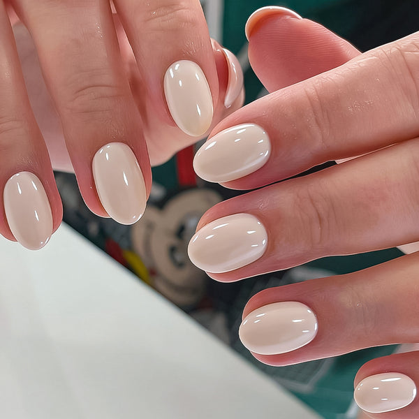 Oval solid color glossy 32 pieces
