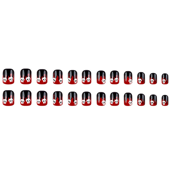 Luminous skull red blood drops ombre