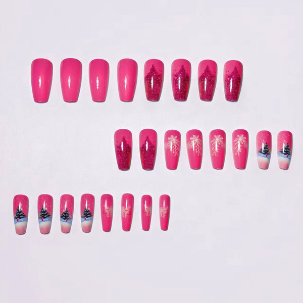 12 Sizes-24 Pcs Press On Nails W-304